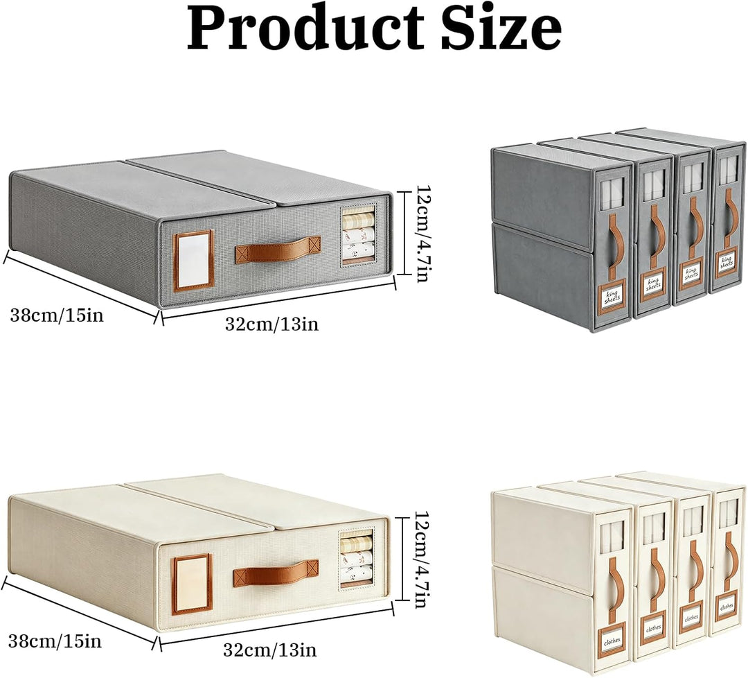 8 Stück Bettwäsche Organizer, Kleiderschrank Organizer mit Griff, Bettlaken Halterung für Bettwäsche
