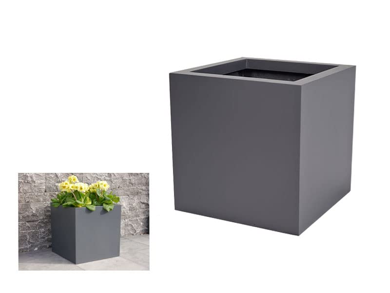 Pflanzkübel der BUNDESGARTENSCHAU L40x B40x H40cm aus Fiberglas in anthrazit, Blumenkübel, Pflanzgef