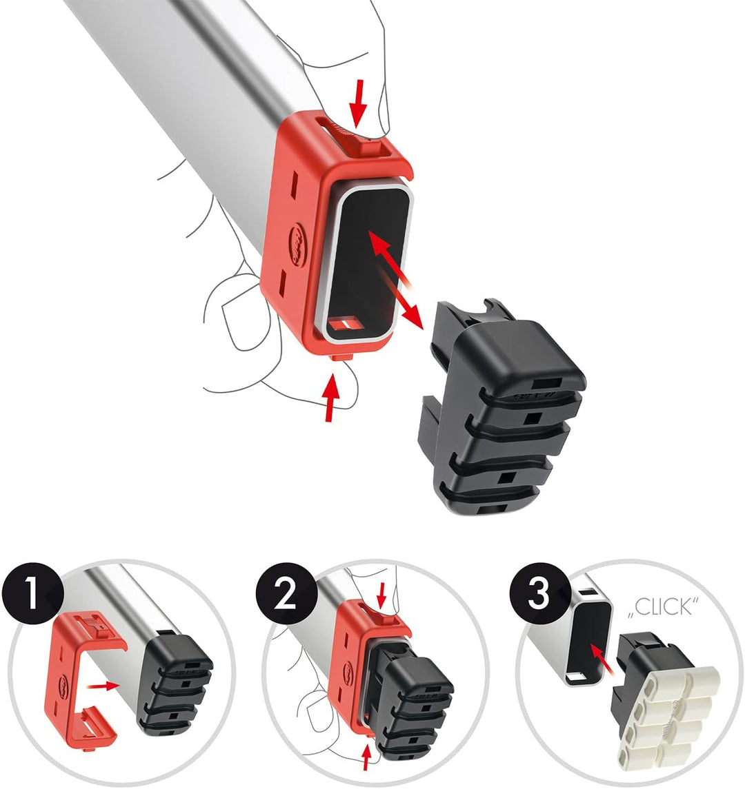 Hailo EasyClix Wechselfüsse Living Grösse L, Wechselfuss-Set für Hailo Stehleitern, Leiter-Zubehör,