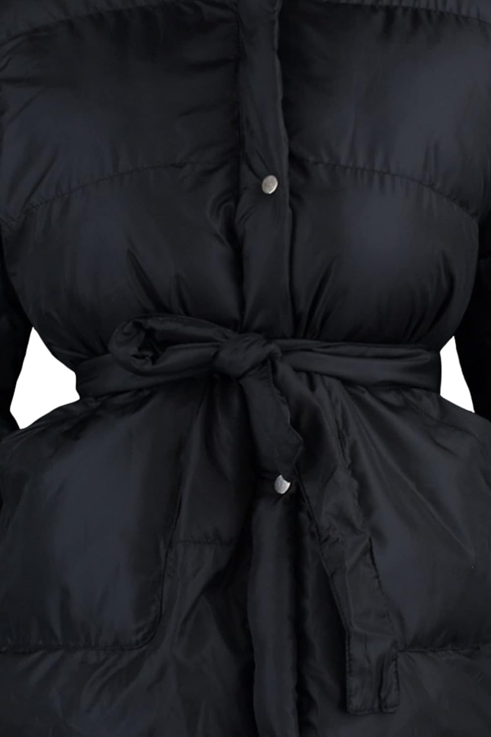 TRENDYOL Damen Slim Puffer Plain Webstoff Grössen in Winterjacke Coat 42 Grosse Grössen Schwarz, 42