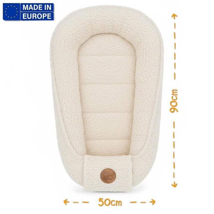Babynest Nestchen Baby aus Teddy Plüsch 90x50 cm - Babynestchen Neugeborene Nest für Kinder Bett und