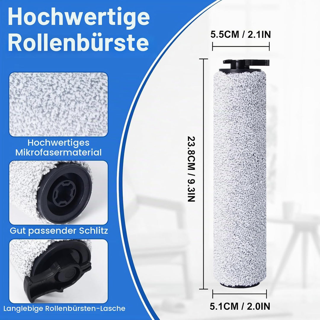 5 Stück Zubehörset für Bissell Crosswave HF2/3845N/3831 Nass Trockensauger, 2 Bürstenrollen + 2 HEPA
