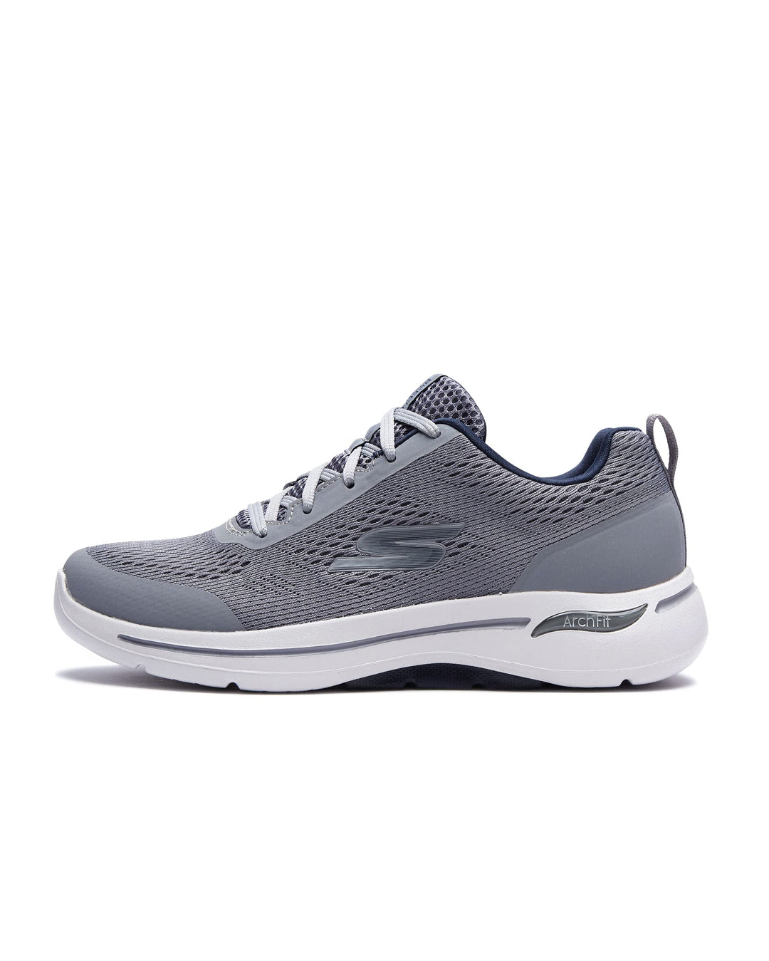 Skechers Herren Go Walk Arch Fit Idyllic Sneaker 42.5 EU Grau Marineblau, 42.5 EU Grau Marineblau