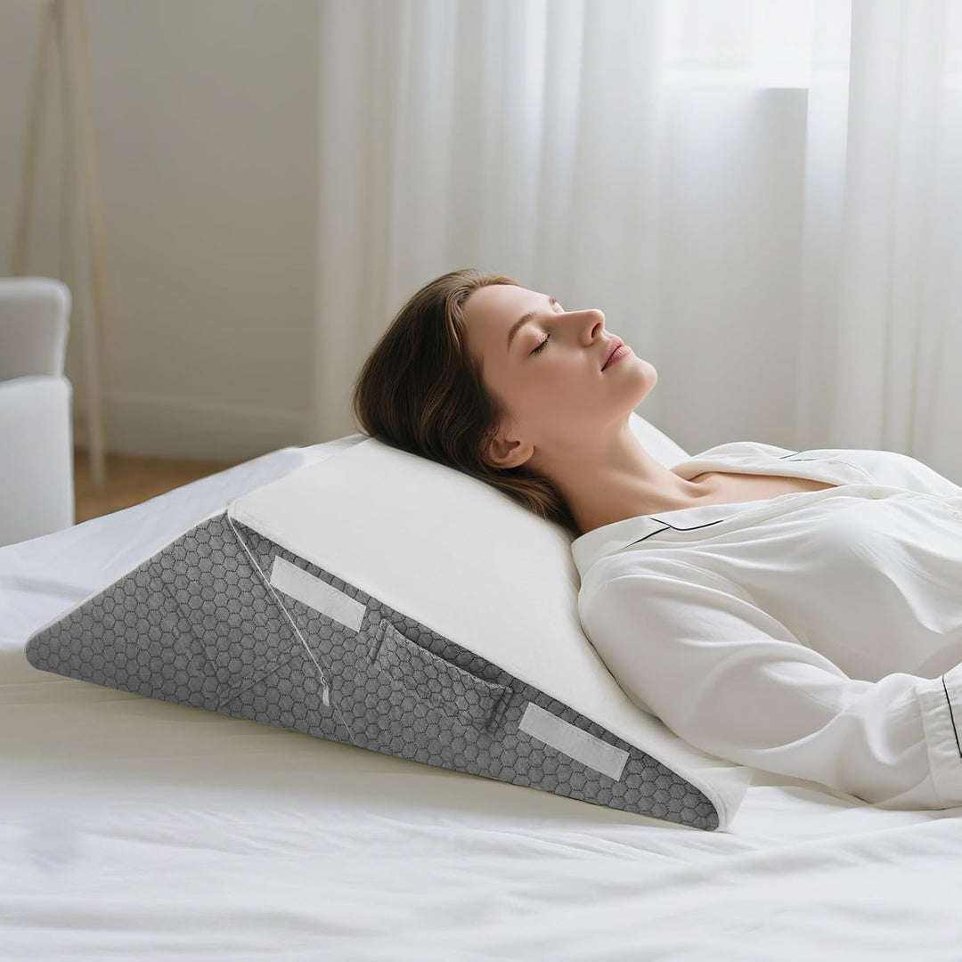 Keilkissen für Bett, Dreieckskissen Memory-Schaum, Verstellbares Keilkissen, Hochdichteschaum Leseki