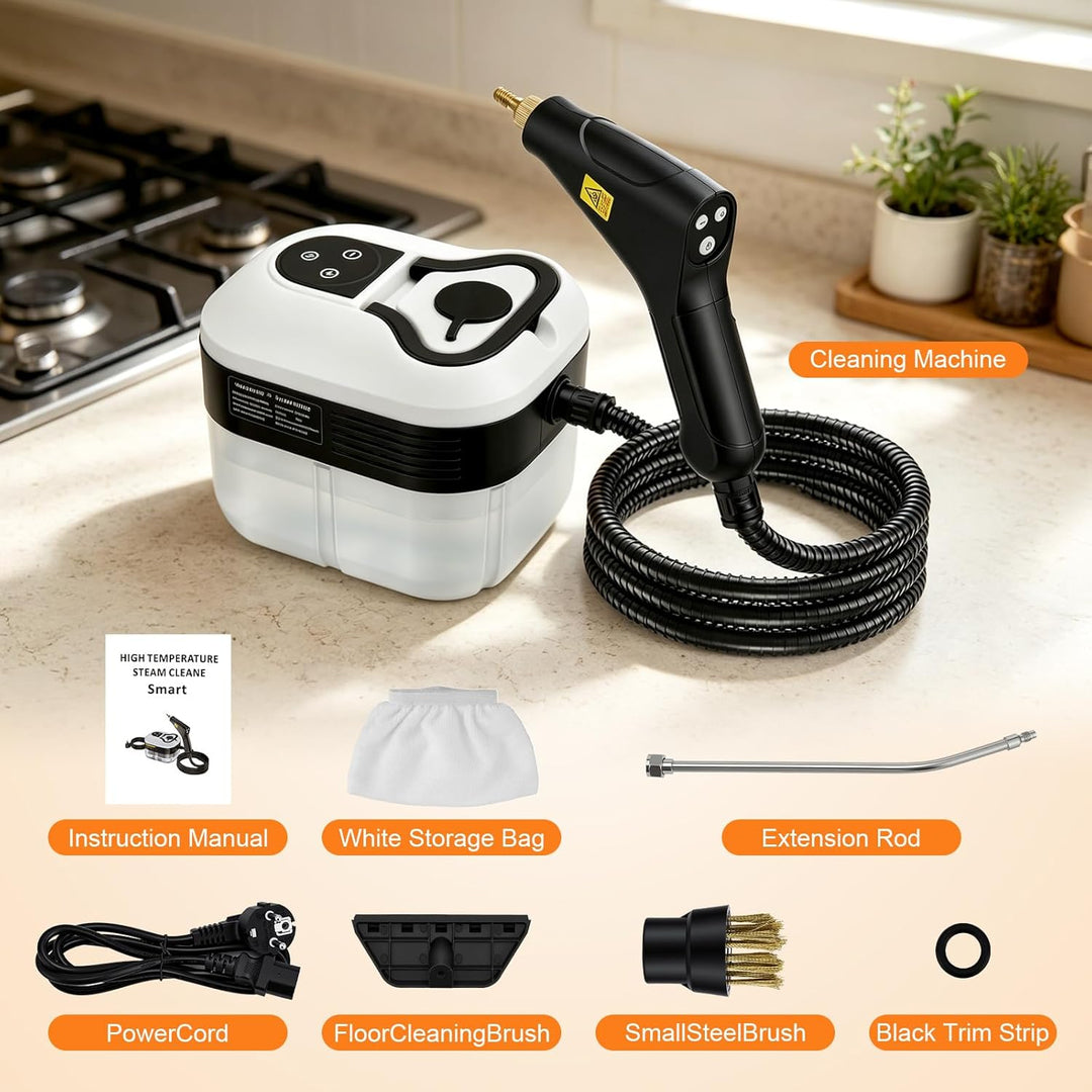 2500W Handheld-Dampfreiniger, 4,5 Bar Druck, 1500ml Wassertank, 6 verstellbare Dampfstufen, 15s Aufh