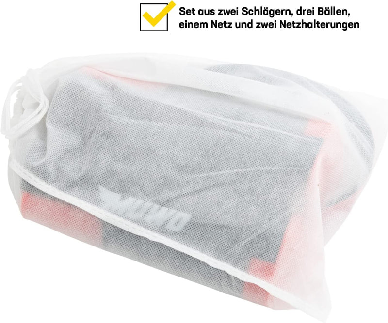 MUWO 2er-Set Tischtennis Schläger mit Netz und 3 Bällen, ausziehbares mobiles Tischtennisnetz, für T