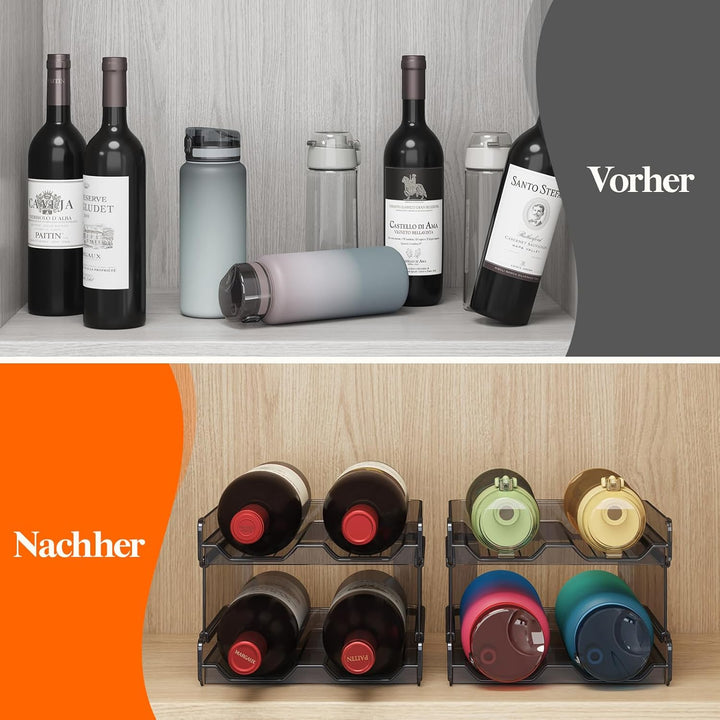 Lifewit Kühlschrank Organizer, Stapelbares Weinregal aus Kunststoff für Kühlschrank, Flaschen Organi
