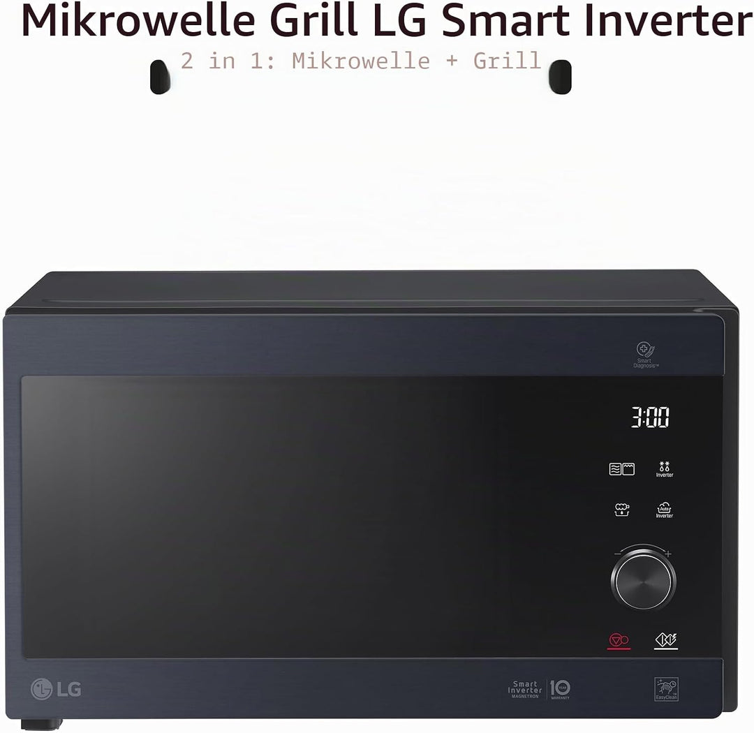 LG MH6565CPW - Mikrowelle mit Grill und digitalem Display, 25 Liter und 1000 W, LG Mikrowelle mit Sm