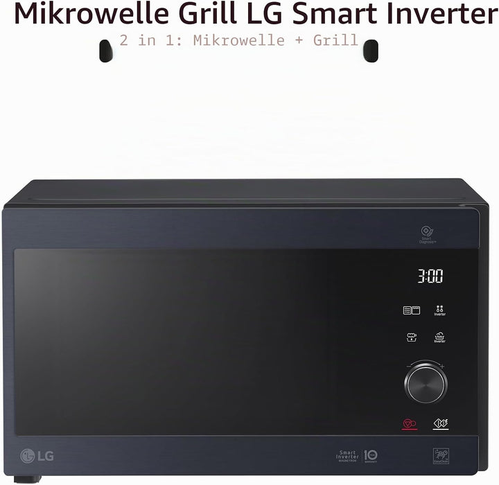 LG MH6565CPW - Mikrowelle mit Grill und digitalem Display, 25 Liter und 1000 W, LG Mikrowelle mit Sm