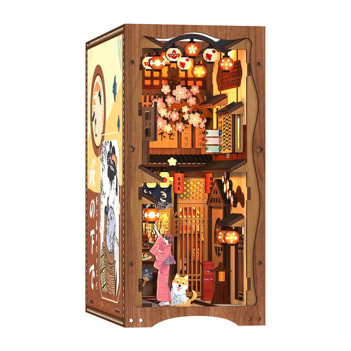 CUTEBEE DIY Book Nook Kit – DIY Miniatur Haus Kit mit Möbeln und LED-Licht, 3D Puzzle Buchstützen au