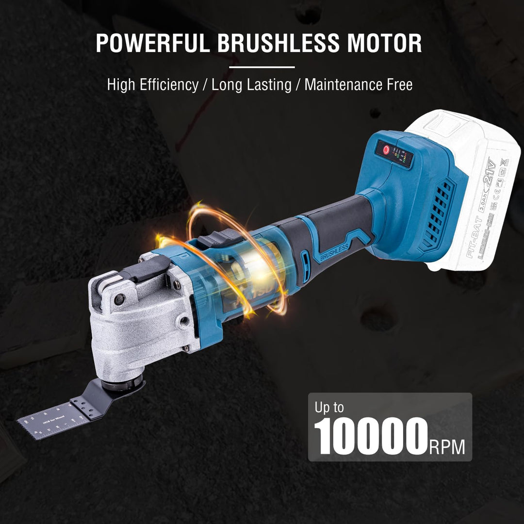 KATSU FIT-BAT 21V Akku-Multifunk Werkzeug Brushless Oszillierendes Multitool, 6 Geschwindigkeiten, S