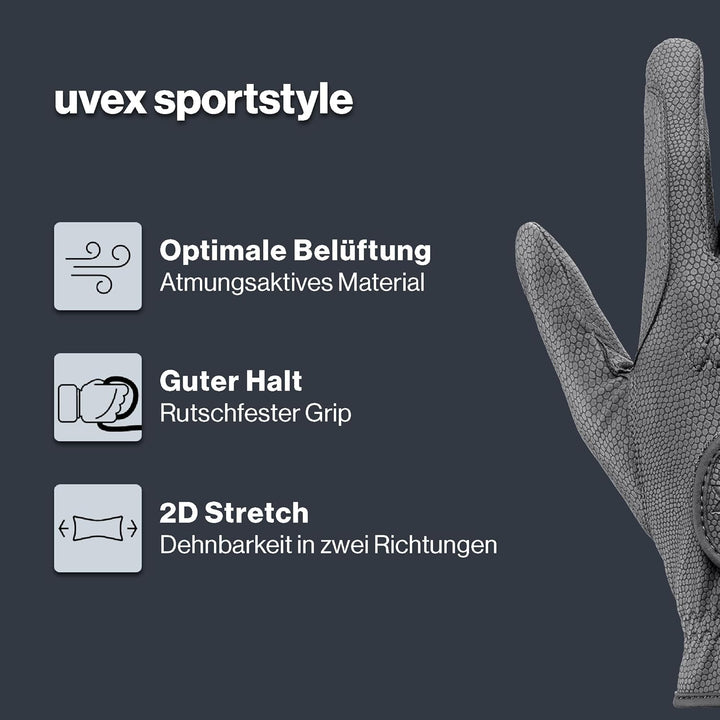 Uvex Unisex – Erwachsene Sportstyle Reithandschuhe 5 anthracite, 5 anthracite