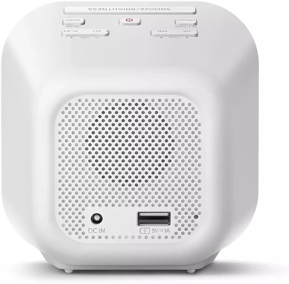 Philips Wecker mit Radio, Radio mit verspiegeltem Display, Digitalradio mit Doppelalarm, Sleep Timer