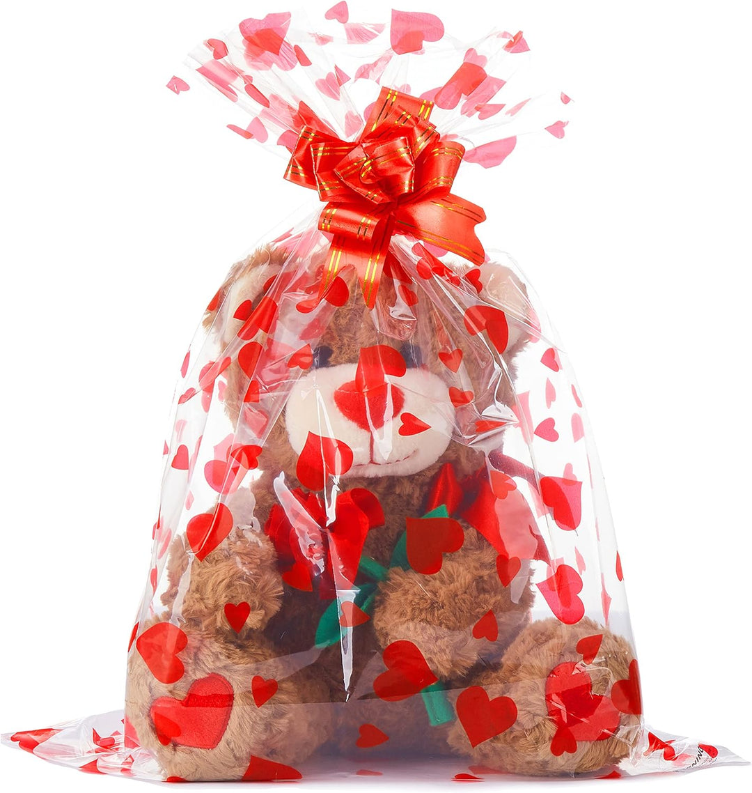 IKASA Teddybär Kuscheltier Liebes Plüschtier mit Schleife für Valentinstag, süsser 27cm Plüsch mit R