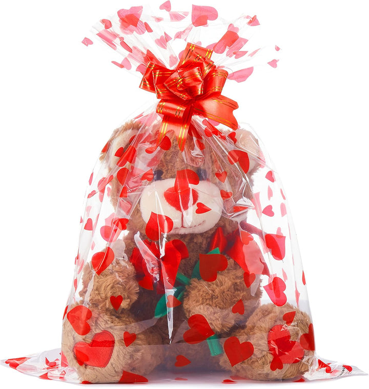 IKASA Teddybär Kuscheltier Liebes Plüschtier mit Schleife für Valentinstag, süsser 27cm Plüsch mit R