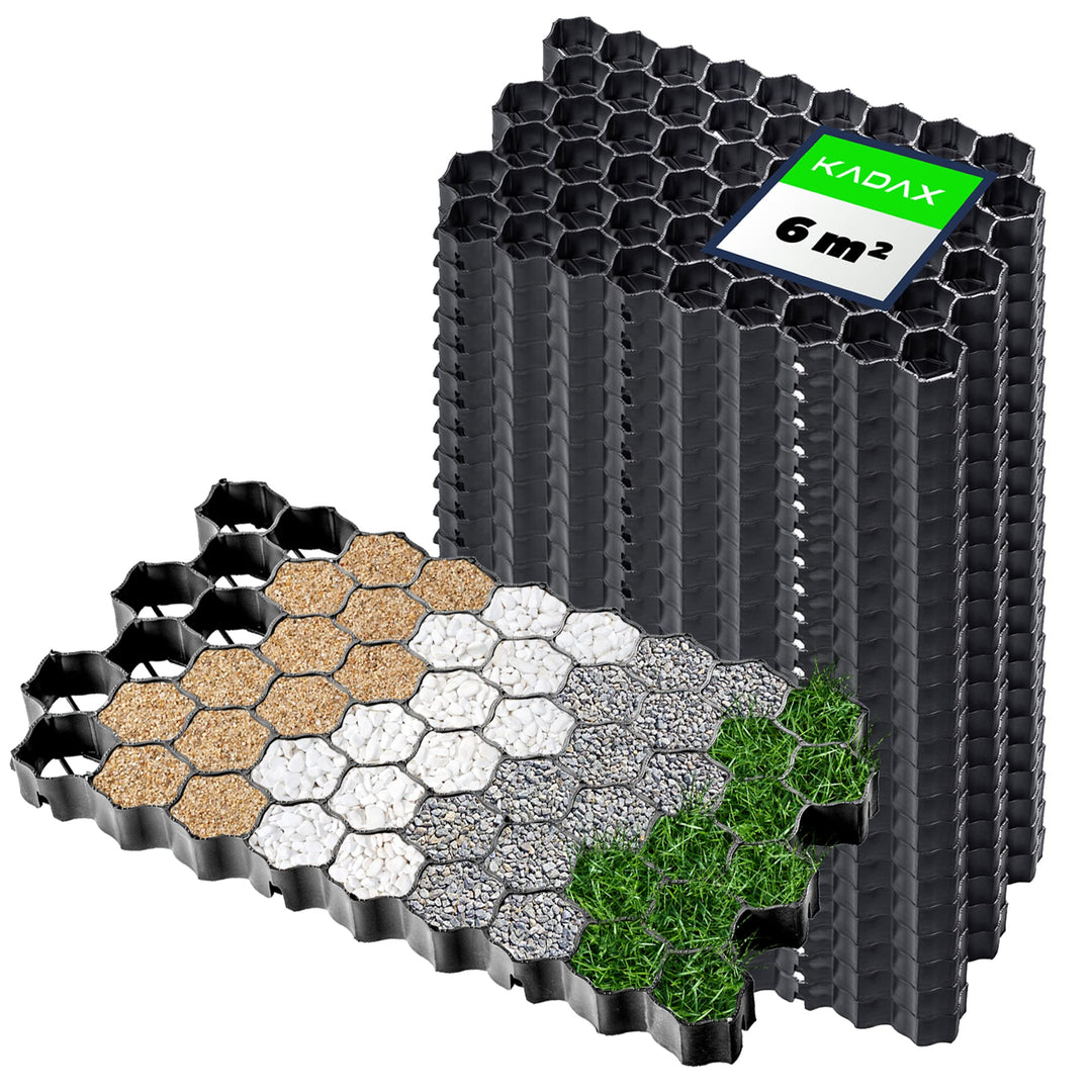 KADAX Paddockplatten aus Kunststoff, 60x40cm, 6 m², 2 Farben, Belastbarkeit bis zu 1000 t, Rasengitt