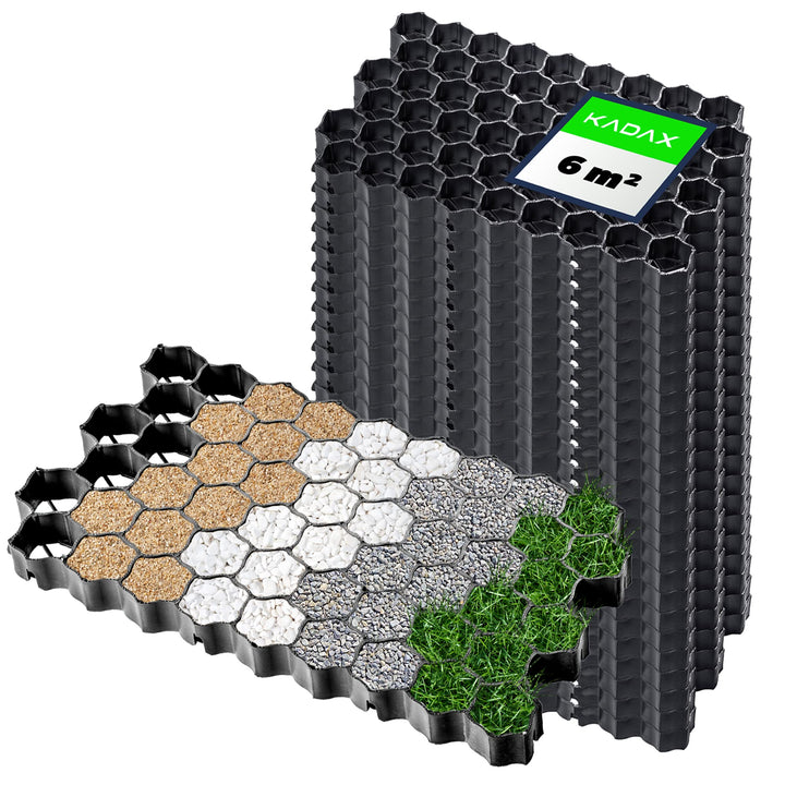 KADAX Paddockplatten aus Kunststoff, 60x40cm, 6 m², 2 Farben, Belastbarkeit bis zu 1000 t, Rasengitt