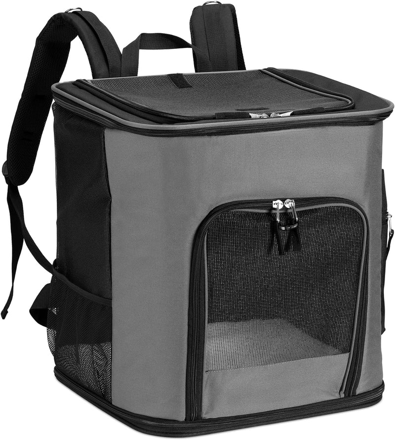 Navaris Rucksack für Hund Katze gepolstert - Hunderucksack Katzenrucksack mit Bauchgurt - 41x34,5x43