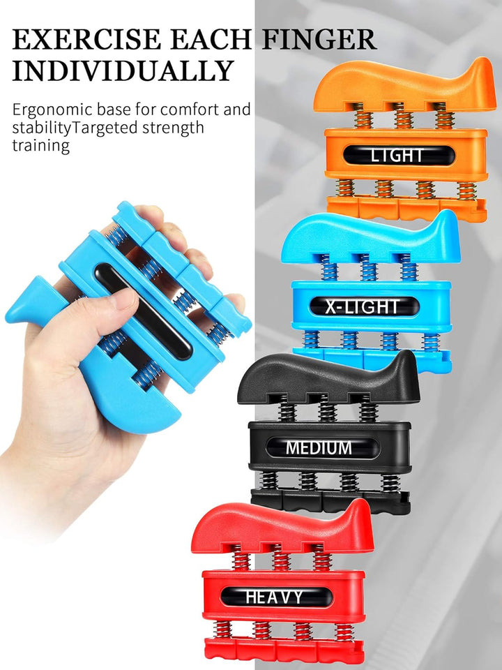 BBTO 4 Stück Fingerverstärker, Handtrainer, Federtrainer, Fingerübungswerkzeug für Gitarre, Klettern