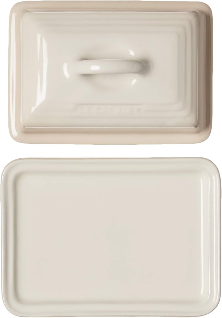 Le Creuset Steinzeug Butterdose, 900 g, 17 x 12.5 x 9 cm, Meringue