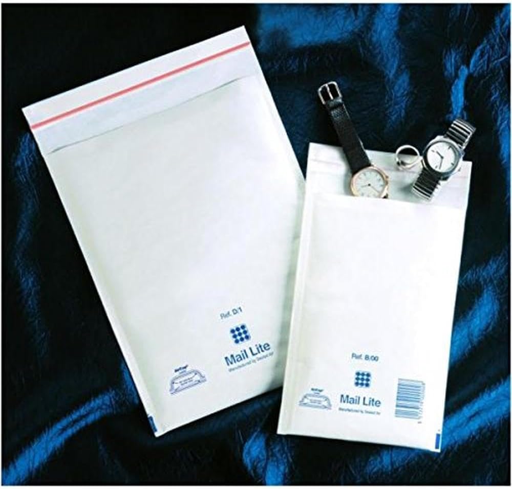 Mail Lite Briefumschläge, 180 x 260 mm, Weiss, 100 Stück Mittel weiss, Mittel weiss