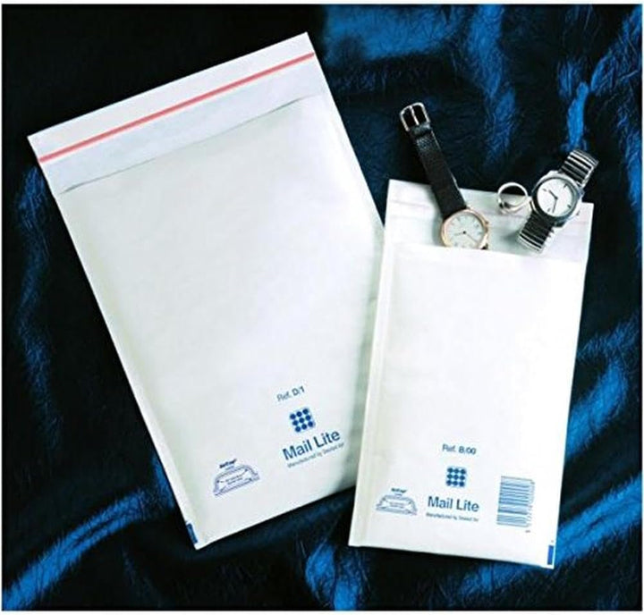 Mail Lite Briefumschläge, 180 x 260 mm, Weiss, 100 Stück Mittel weiss, Mittel weiss
