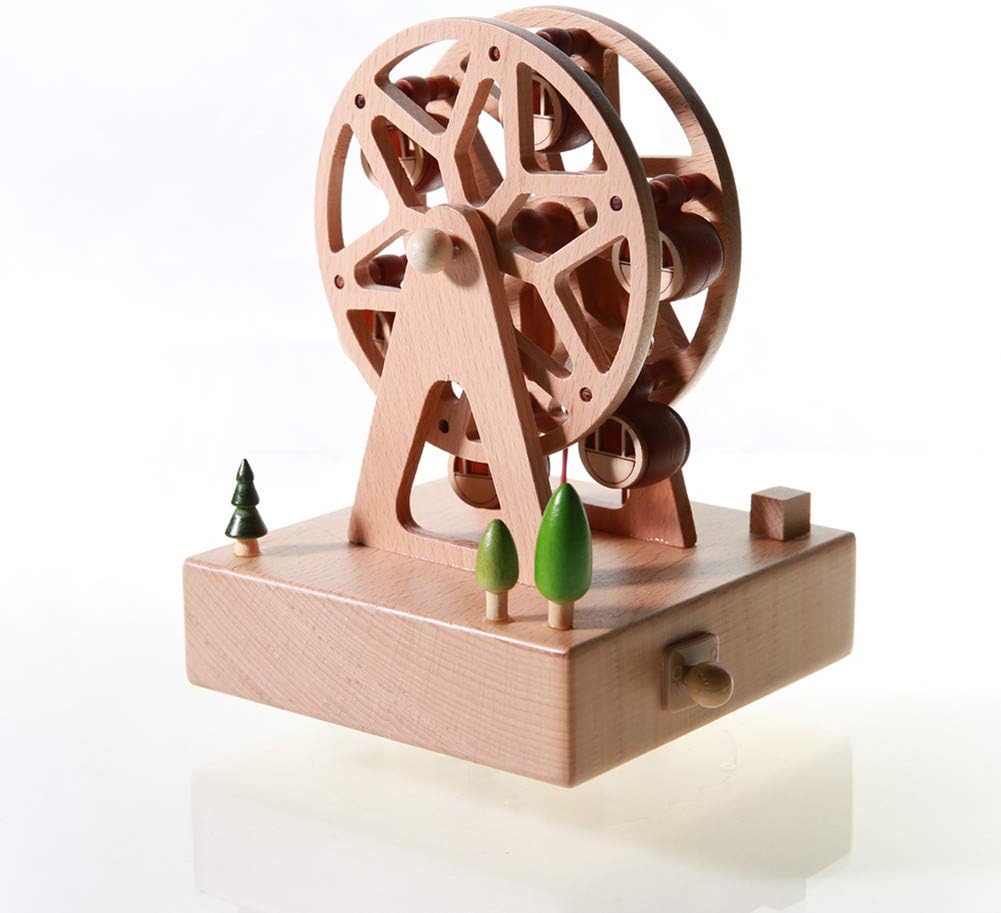 Chonor Innovative Szene aus Holz Spieluhr, Premier Spieluhr Handkurbel Handwerk Reine Hand-klassisch