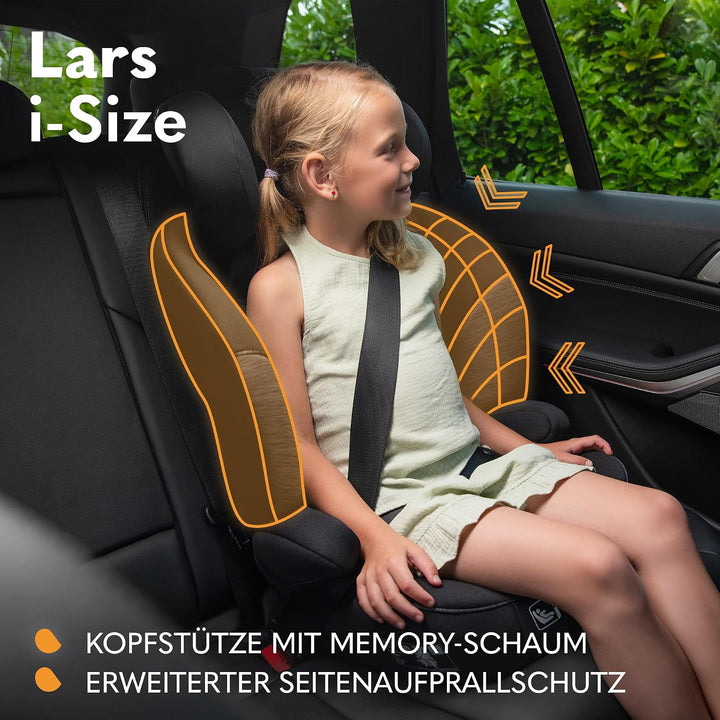 LIONELO LARS i-Size Kinderautositz 100–150 cm, Gruppe 2 3, Seitenschutz 10 Grad, Kopfstützenverstell
