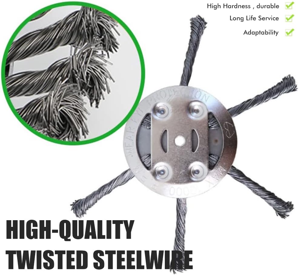 spier Stahldraht-Rasentrimmerkopf, Freischneider-Draht-Unkrautklinge für Garten-Rasentrimmerkopf-Ras