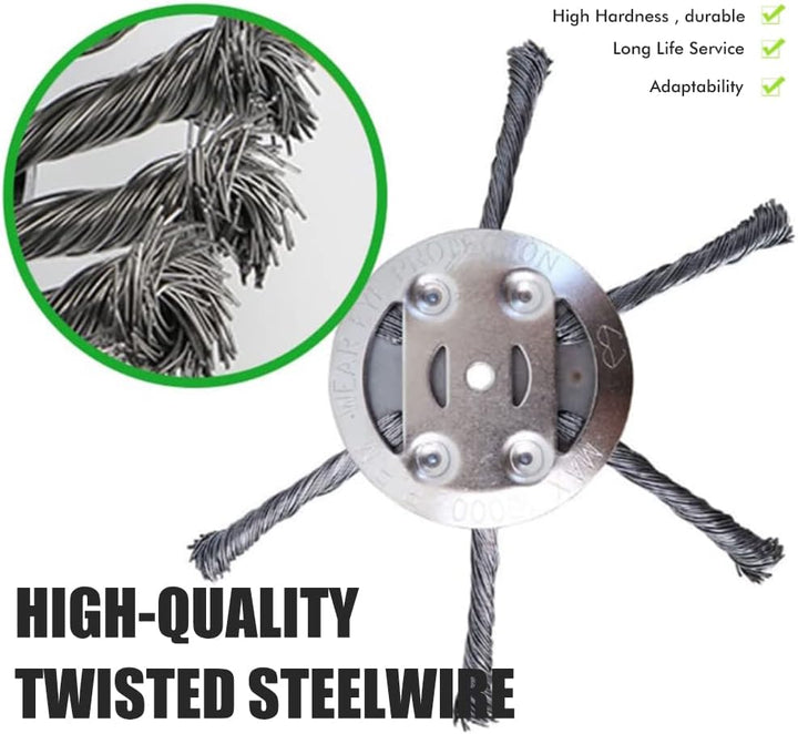 spier Stahldraht-Rasentrimmerkopf, Freischneider-Draht-Unkrautklinge für Garten-Rasentrimmerkopf-Ras