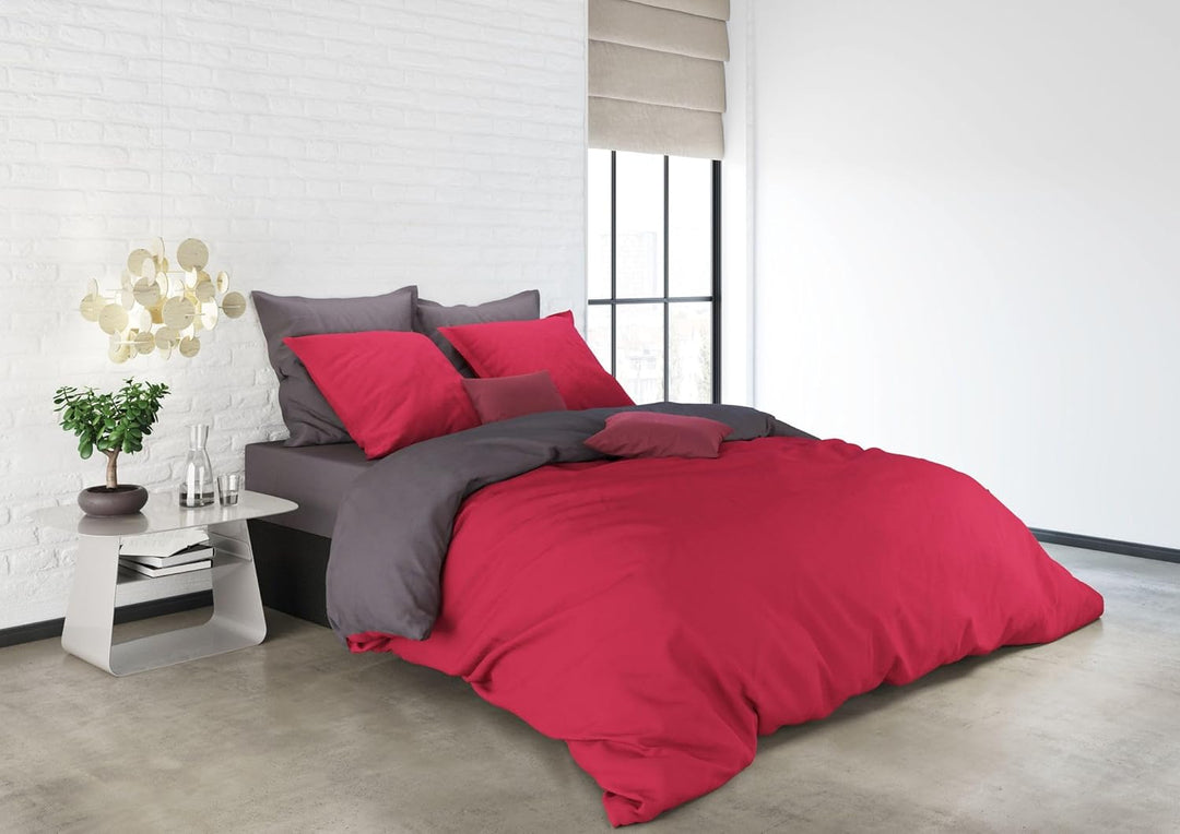 Uni Einfarbig Wende Bettwäsche Mistral Home Edel Perkal 100% Ägyptische Baumwolle, Grösse:240x220cm