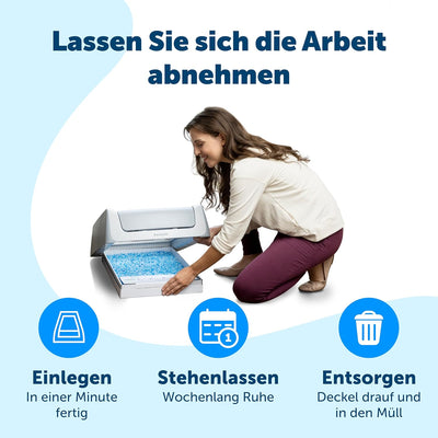 PetSafe ScoopFree selbstreinigende Katzentoilette Automatisches System mit Einwegschale und Kristall