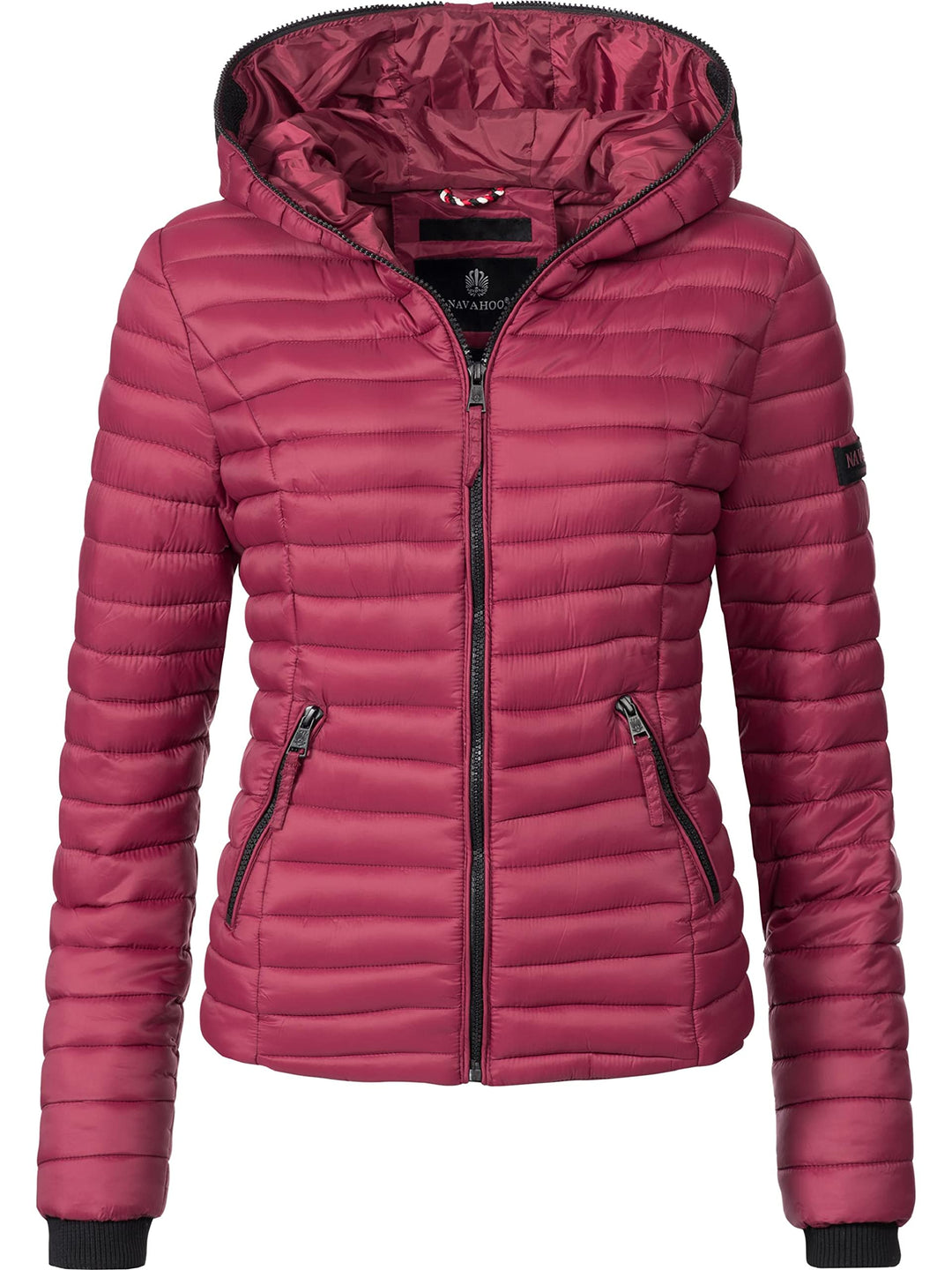 Navahoo Damen Damen leichte Übergangsjacke Steppjacke mit Kapuze Kimuk XS-XXL S Bordeaux, S Bordeaux