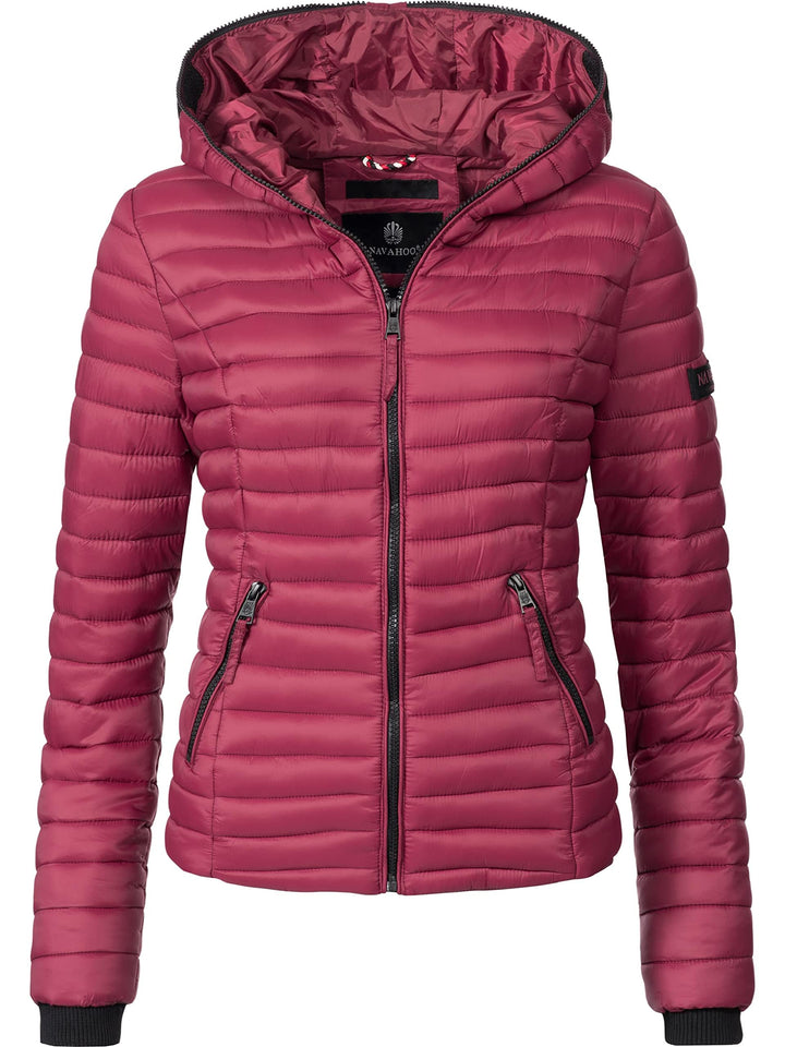 Navahoo Damen Damen leichte Übergangsjacke Steppjacke mit Kapuze Kimuk XS-XXL S Bordeaux, S Bordeaux
