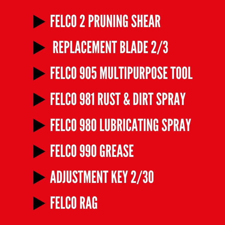 FELCO Modell 2 Service- und Wartungsbox Modell 933 Modell 2 inklusive Ersatzklinge 2/3 Schmierspray