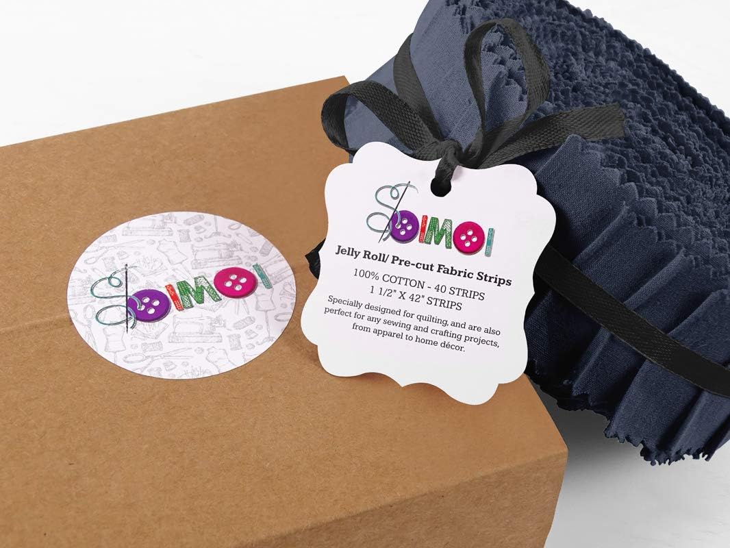 Soimoi 40 Stuck Feste Dark Navy Blau Vorgeschnittene Baumwoll-Stoffstreifen Zum Quilten Von Bastelst