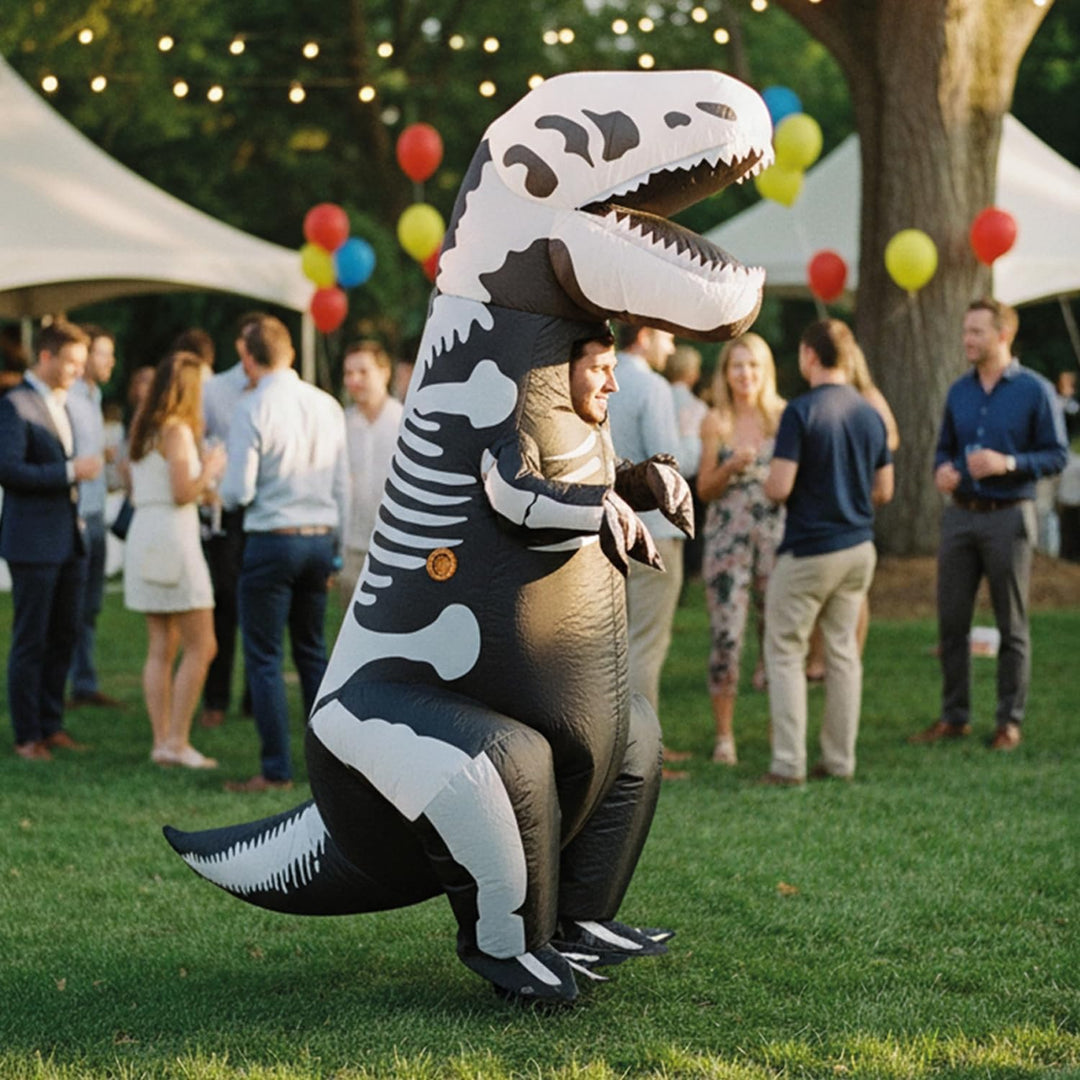 Original Cup Aufblasbares Kostüm Skelett von T-Rex Erwachsene Premium-Qualität aus strapazierfähigem