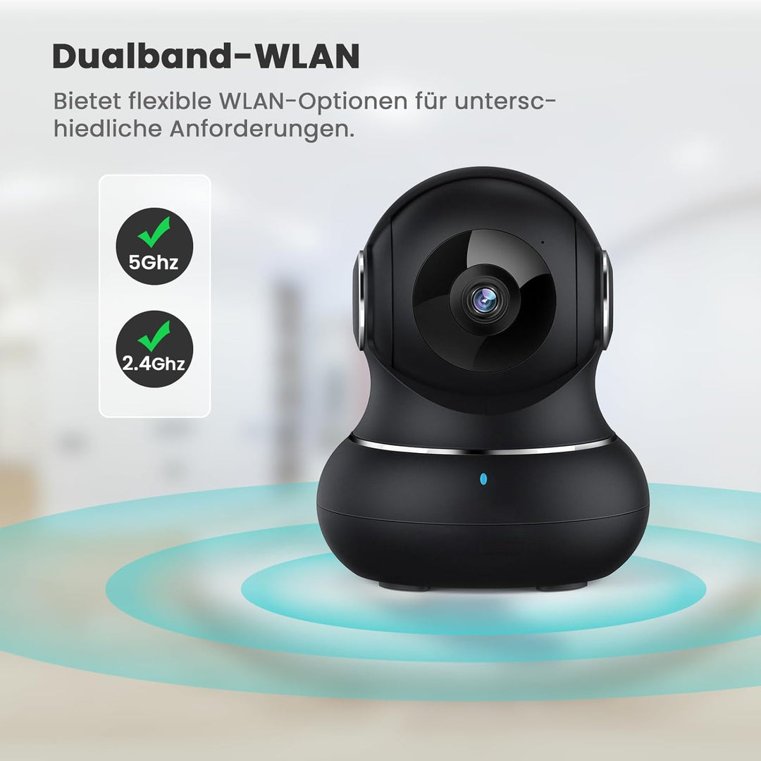 litokam 5MP Überwachungskamera, Babyphone mit Kamera Unterstützt 5G/2.4GHz, 360 Grad WLAN Kamera Übe
