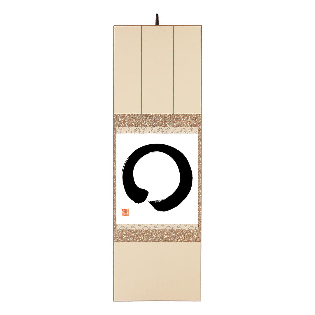 Yumeya Original japanische Kalligraphie ENSO handgeschrieben Japan Kalligrafie in Faltrahmen H. 83,