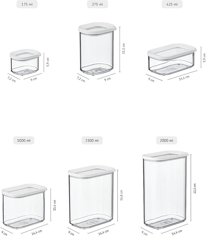 Mepal | 4-tlg Vorratsdosen Spar-Set | Modula 1500 ml | Vorratsdose Frischhaltedose | ideal für die A