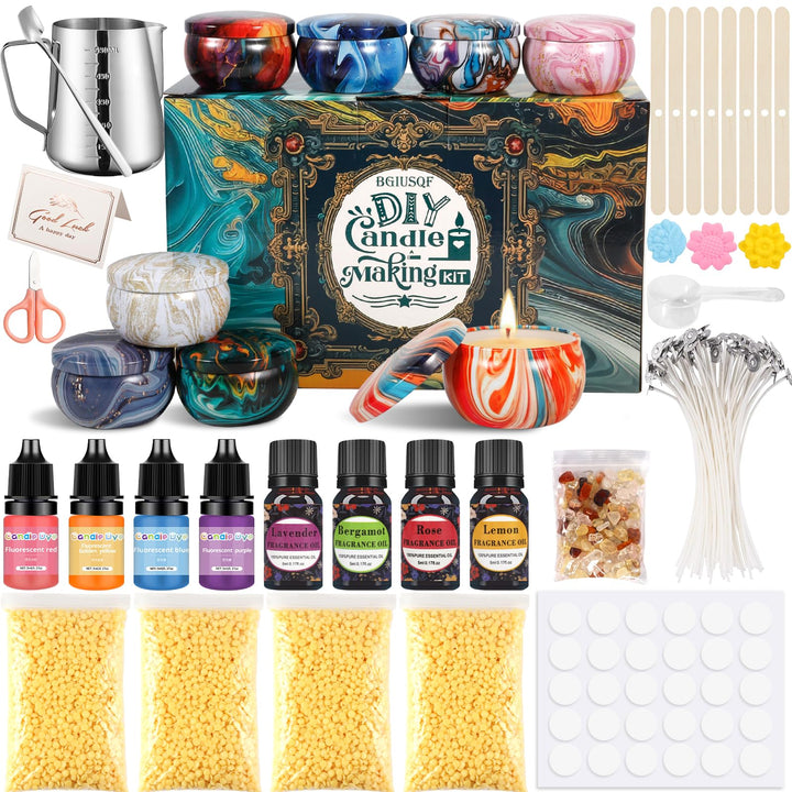 BGIUSQF Kerzen Selber Machen Set, DIY Kerzenherstellung Kit, Duftkerze Geschenke Kerzenherstellung K
