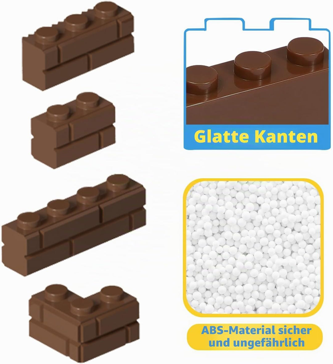 Cabeeskii 337 Stück Bausteine, Enthält Classic Steine Fenster Türen Zäune Sets zubehör, Kompatibel f