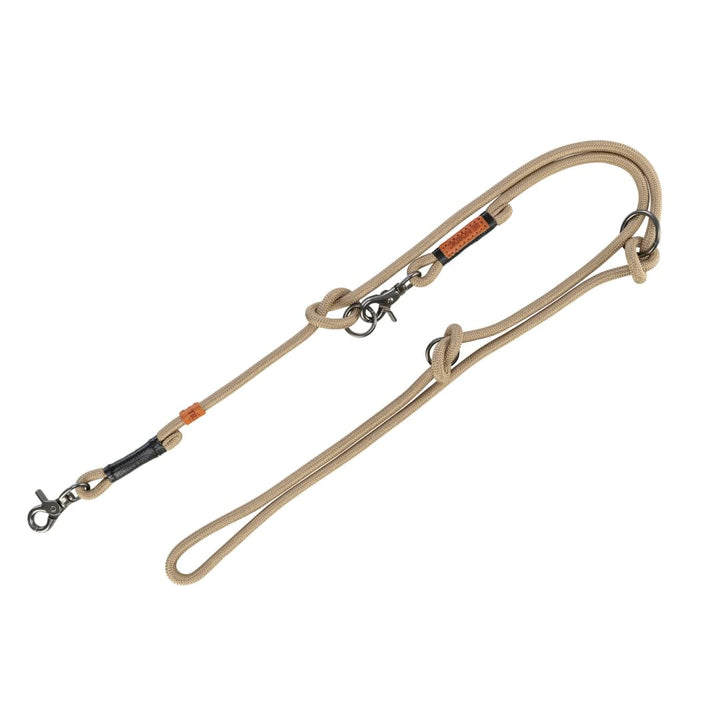 TRIXIE Hundeleine BE NORDIC V-Leine S–M, 2,00 m ø 8 mm in sand/schwarz - verstellbare Hundeleine mit
