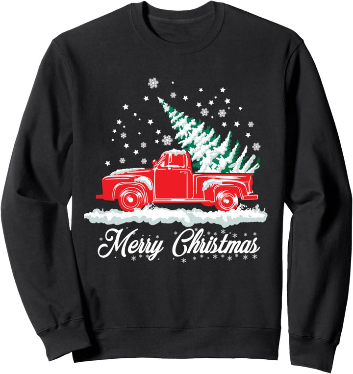 Christmas Classic Old Red Truck Classic XMAS Tree Sweatshirt
