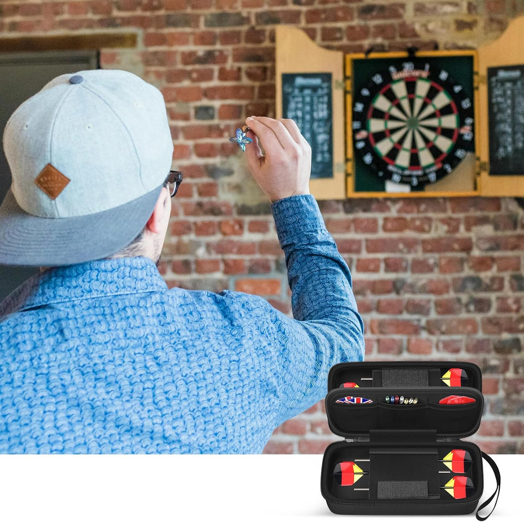 GWCASE 6 Dart Tasche Tragetasche, Schützender Dartcase für Stahl/Soft Tip Darts, Flüge, Wellen, trag
