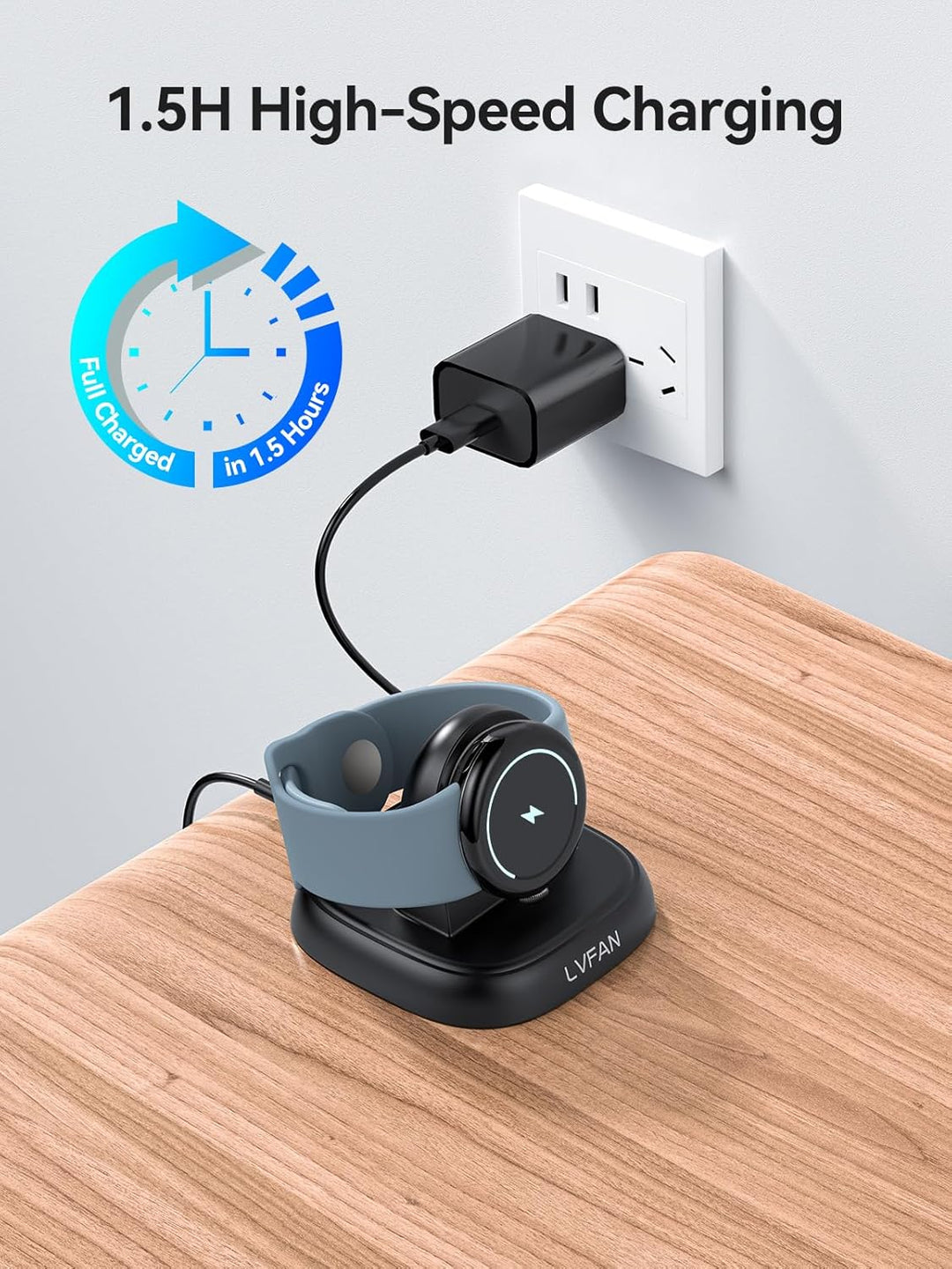 LVFAN Ladestation für Pixel Watch 3/2, USB-C Ladekabel Ersatzzubehör, Magnetischer Ladeständer für G
