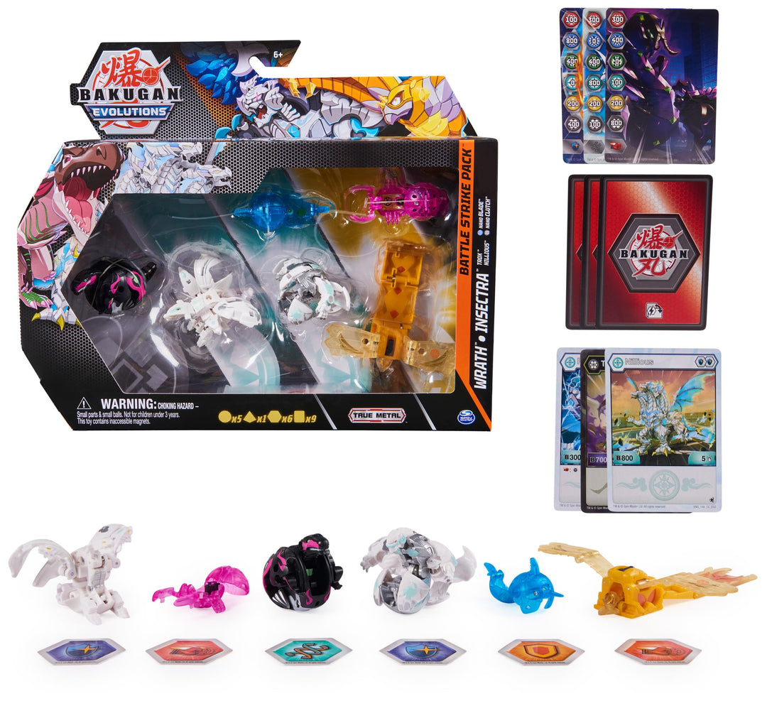 BAKUGAN 'Evolutions' Battle Strike 6er Pack mit 1 Platinum Ball (Haos Wrath), 2 Basic Balls (Darkus