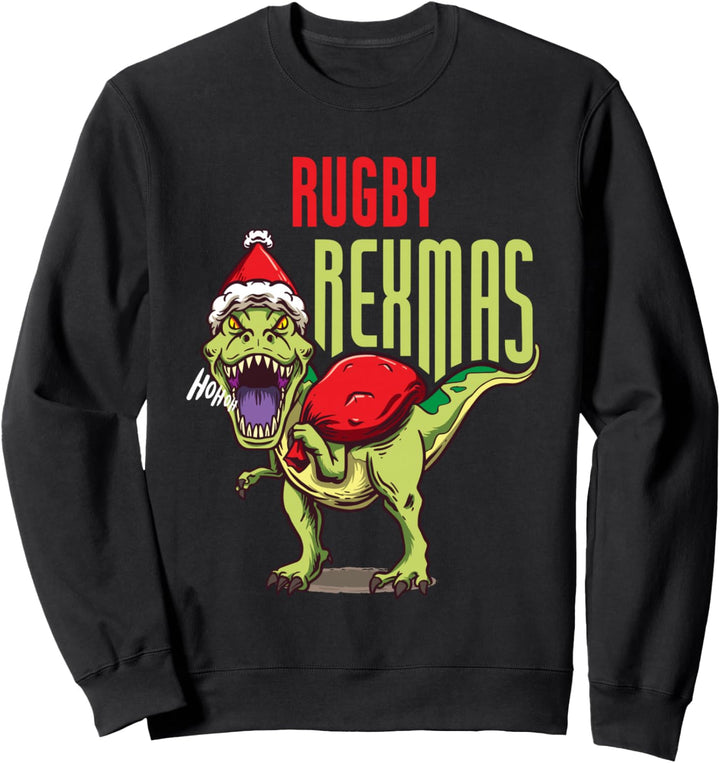 Rugby Rexmas TRex Dinosaurier Christmas Holiday - Rugby Player Sweatshirt