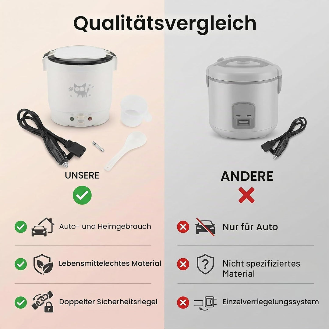 Kleiner Reiskocher, tragbarer Reiskocher, 12 V, für Auto, Heizfunktion und Warmhaltung, kann als ele