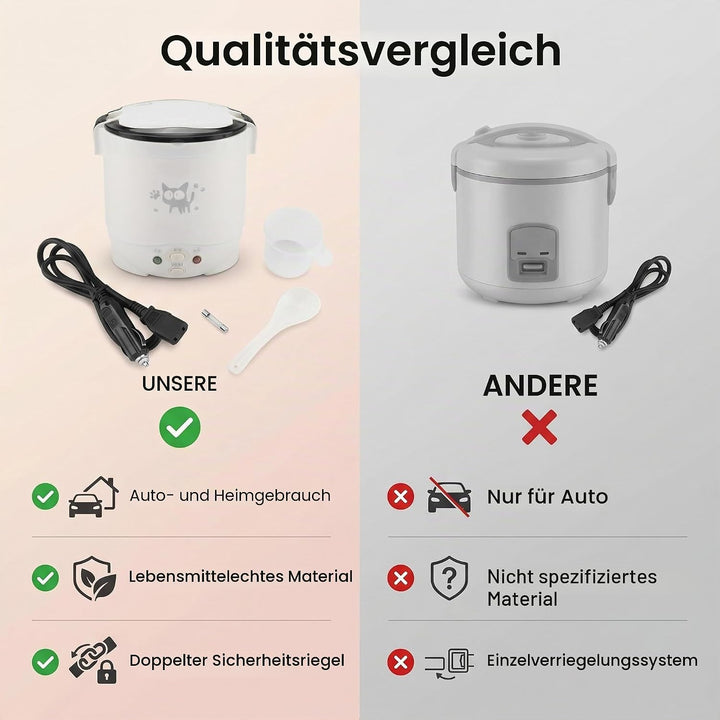Kleiner Reiskocher, tragbarer Reiskocher, 12 V, für Auto, Heizfunktion und Warmhaltung, kann als ele